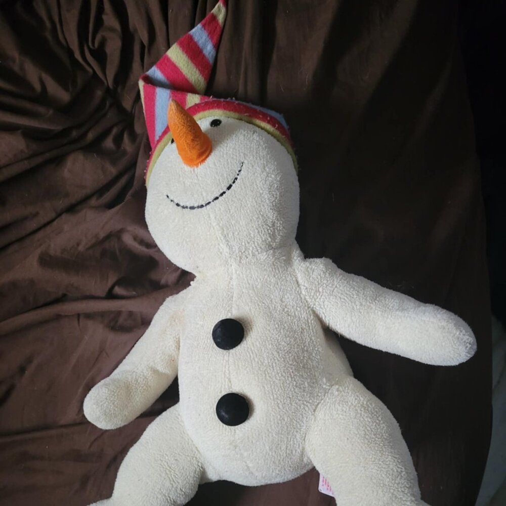 Russ Berrie SNOWDIN Snowman Plush 20" EUC Multi Color Hat